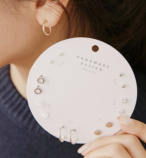 韓國日常必備造型耳環七套組