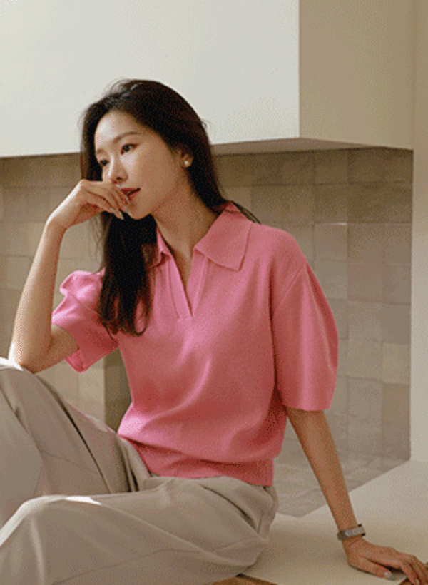 韓國浪漫泡泡針織短袖上衣(2種)