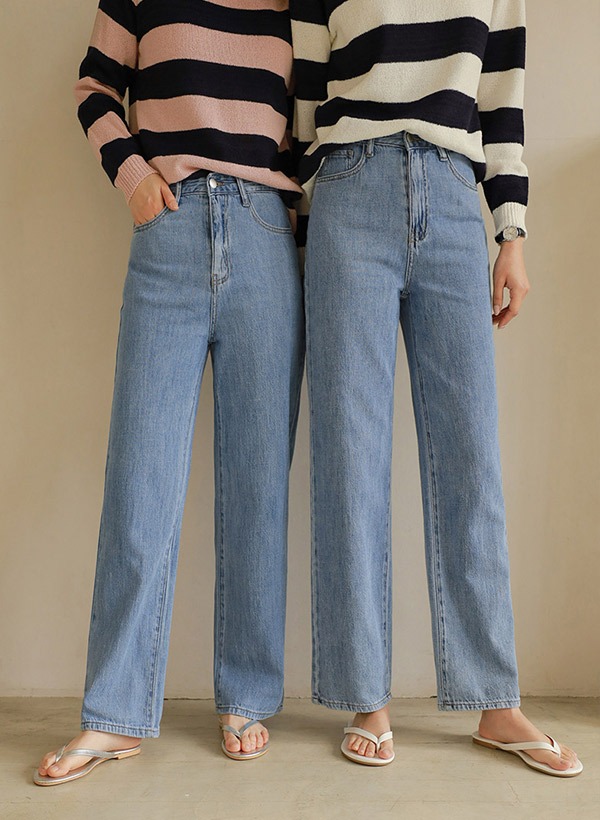 韓國夏季涼爽的寬鬆牛仔褲(3種長度)