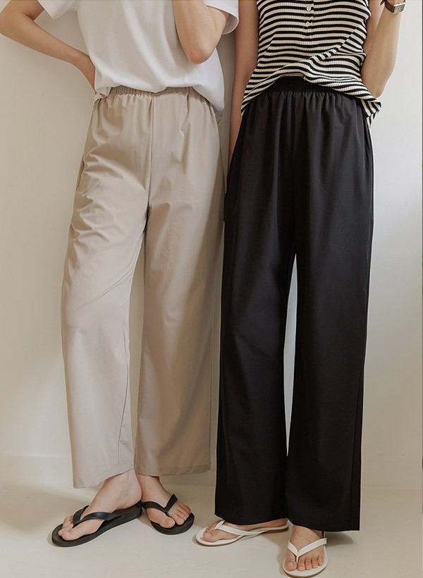 韓國涼爽的寬鬆鬆緊帶寬鬆褲(3type 長度)