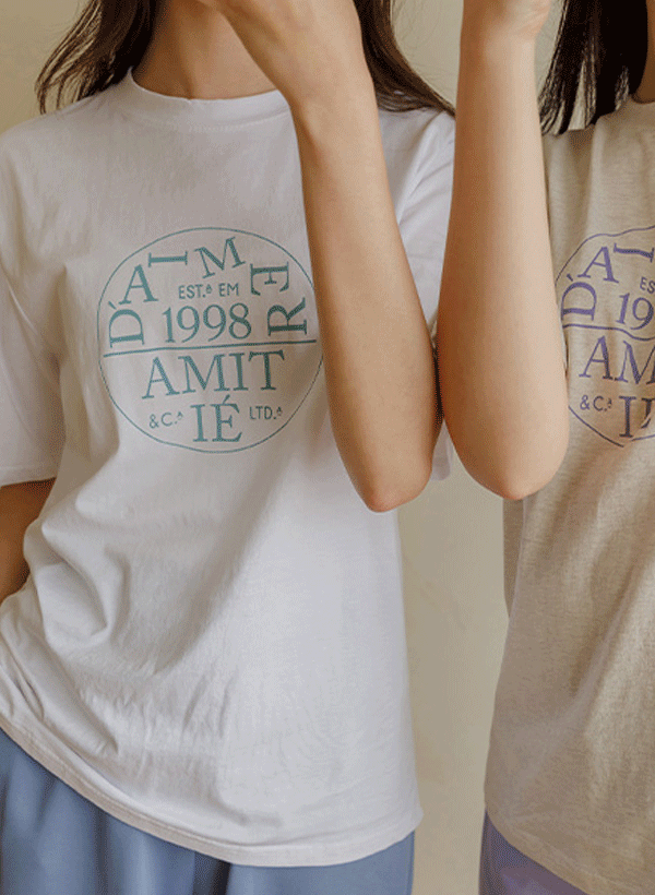 韓國字母短袖寬鬆T恤
